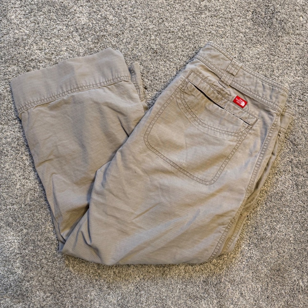 The North Face Womens 12 Regular Khaki Ripstop Roll Up Hiking Pants Tan Outdoor